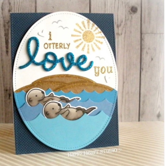 Lawn Fawn dies - 4 pcs small stitched ovals stackable in clear storage case - Picture 7 of 8